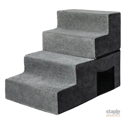 Pawz 4 Steps Pet Stairs Dog Ramp High Density Foam Grey-2006732767437656064