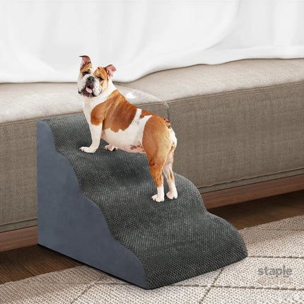Pawz 4 Steps Pet Stairs Dog Ramp High Density Foam Grey-2018816756843417607