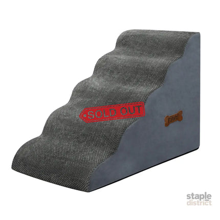 Pawz 5 Steps Pet Stairs Dog Ramp High Density Foam Grey-2029387208141705216