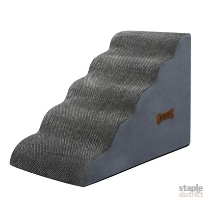 Pawz 5 Steps Pet Stairs Dog Ramp High Density Foam Grey-2029387208141705224