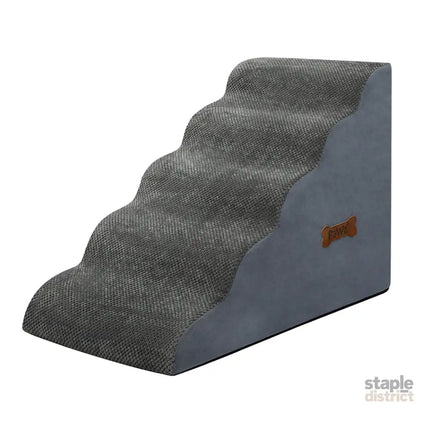 Pawz 5 Steps Pet Stairs Dog Ramp High Density Foam Grey-2029387208141705216