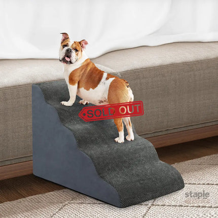 Pawz 5 Steps Pet Stairs Dog Ramp High Density Foam Grey-2029387208141705223