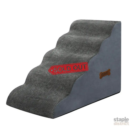 Pawz 5 Steps Pet Stairs Dog Ramp High Density Foam Grey-2029387208141705224