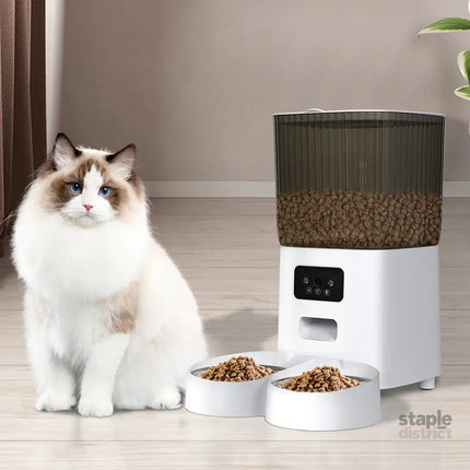PaWz 5L Auto Pet Feeder Automatic Camera Wi-Fi White-2006733005900615687