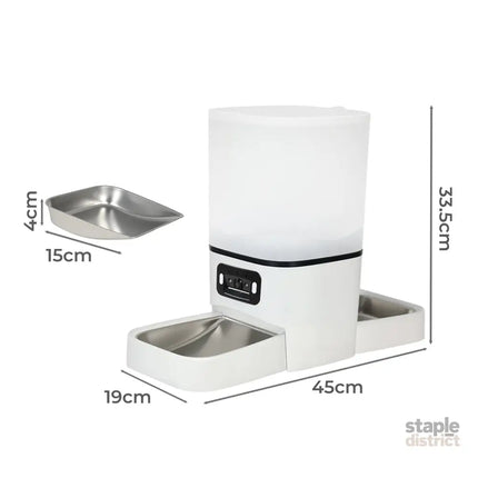 PaWz 6L Automatic Pet Feeder 2 Bowl Food Dispenser-2050056902800445442