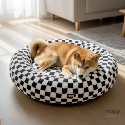 Pawz Circular Plush Dog Cosy Bed Calming Pet Plush Bed-2050056753256730630