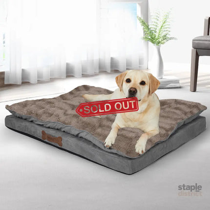 PaWz Dog Calming Bed Pet Cat Removable M Khaki Medium-2029387224478519302