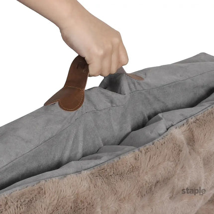 PaWz Dog Calming Bed Pet Cat Removable M Khaki Medium-2029387224478519301