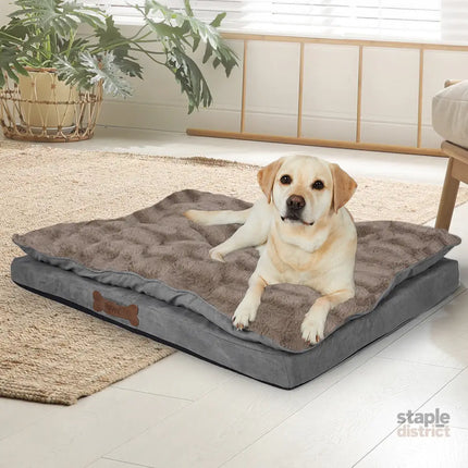 PaWz Dog Calming Bed Pet Cat Removable M Khaki Medium-2029387224478519303