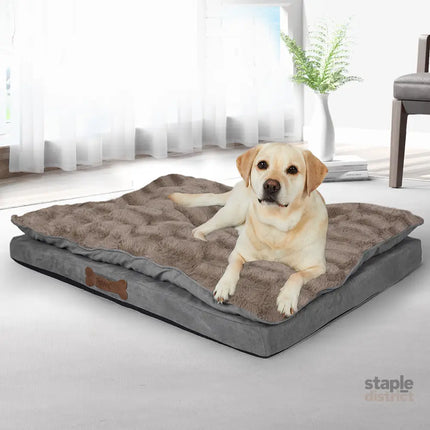 PaWz Dog Calming Bed Pet Cat Removable S Khaki Small-2029387224835035142