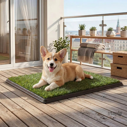 Pawz Dog Potty Tray with Grass Mat Washable Puppy Portable Training Toilet-2050059018050867206