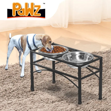 PaWz Dual Elevated Raised Pet Dog Feeder Medium-2006733200889614342