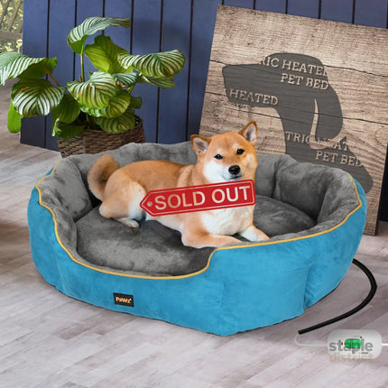 PaWz Electric Pet Heater Bed Heated M Blue Medium-2029387226999296006