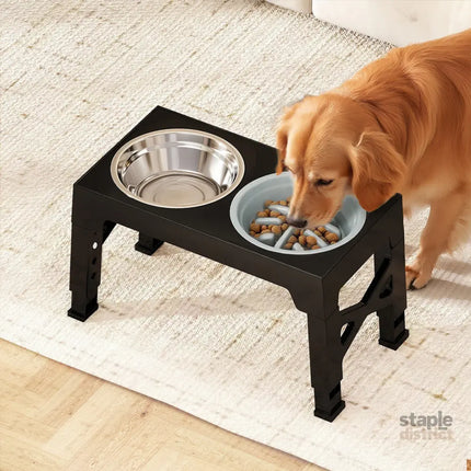 PaWz Elevated Dog Bowls 2 Stainless Steel Bowls and 1 Slow Feeder Bowl-2006732715726082055