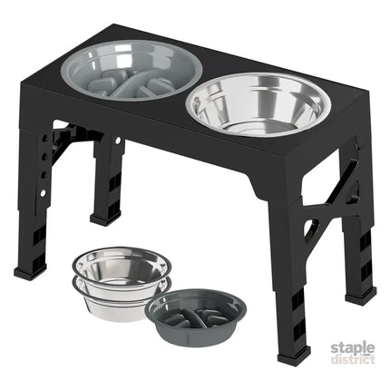 PaWz Elevated Dog Bowls 2 Stainless Steel Bowls and 1 Slow Feeder Bowl-2006732715726082056