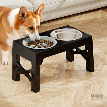 PaWz Elevated Dog Bowls 2 Stainless Steel Bowls and 1 Slow Feeder Bowl-2006732715726082054