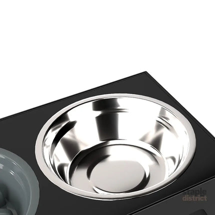 PaWz Elevated Dog Bowls 2 Stainless Steel Bowls and 1 Slow Feeder Bowl-2006732715726082052