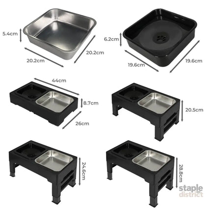 PaWz Elevated Pet Feeder 4 Height Adjustable-2029387231143268354