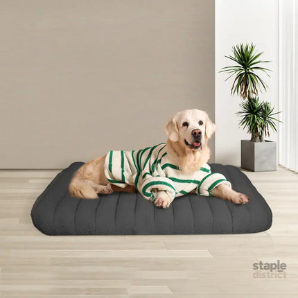 Pawz L Size Orthopedic Dog Bed with Sherpa Plush Removable Cover in Grey-2018816704137793542