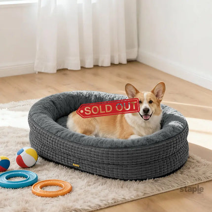 Pawz Orthopedic Plush Dog Bed Soft Washable Pet Bed Grey Cosy Cushion L Size-2050056794172166150