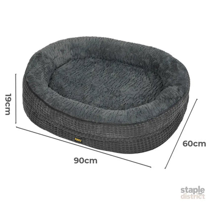 Pawz Orthopedic Plush Dog Bed Soft Washable Pet Bed Grey Cosy Cushion L Size-2050056794172166146