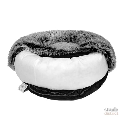 PaWz Pet Bed Cat Dog Donut Nest Calming L Charcoal Large-2018816778347614213
