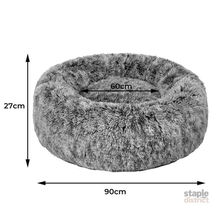 PaWz Pet Bed Cat Dog Donut Nest Calming L Charcoal Large-2018816778347614210