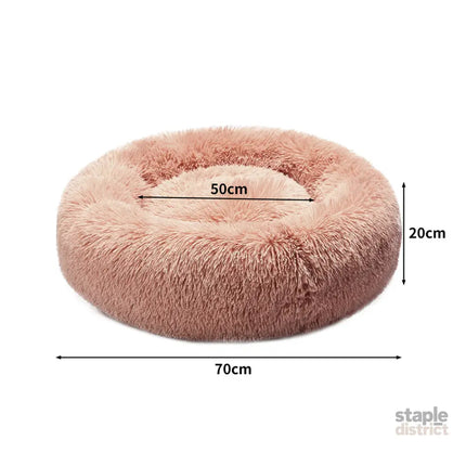 PaWz Pet Bed Cat Dog Donut Nest Calming L Pink Large-2018816656003960834