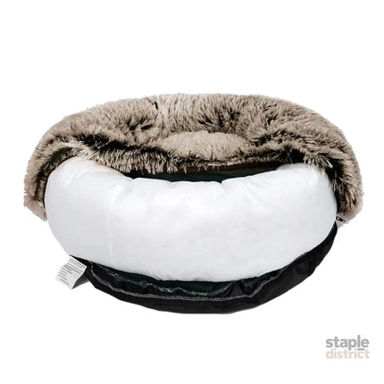 PaWz Pet Bed Cat Dog Donut Nest Calming M Brown Medium-2018816726594097157