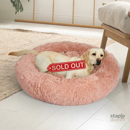 PaWz Pet Bed Cat Dog Donut Nest Calming M Pink Medium-2018816641391005703