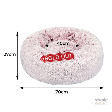 PaWz Pet Bed Cat Dog Donut Nest Calming M Pink Medium-2018816739017625602