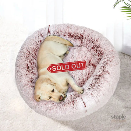 PaWz Pet Bed Cat Dog Donut Nest Calming M Pink Medium-2018816739017625606