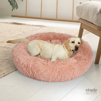 PaWz Pet Bed Cat Dog Donut Nest Calming S Pink Small-2006733198293340167