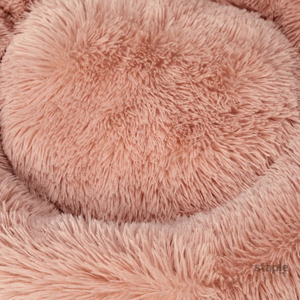 PaWz Pet Bed Cat Dog Donut Nest Calming S Pink Small-2006733198293340165