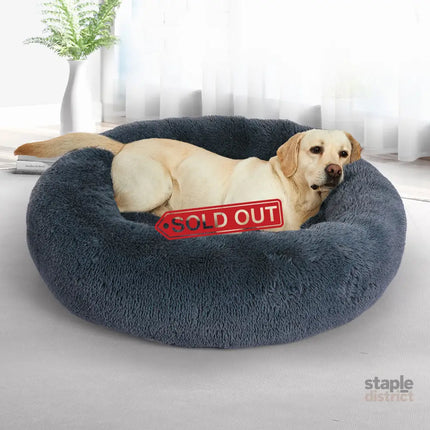 PaWz Pet Bed Cat Dog Donut Nest Calming XXXL Dark Grey XXX-Large-2029387265494618118