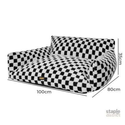 Pawz Pet Bed Plush Checkered Dog Bed Washable Cat Bed-2050056801424117762