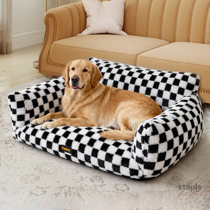 Pawz Pet Bed Plush Checkered Dog Bed Washable Cat Bed-2050056801633832967