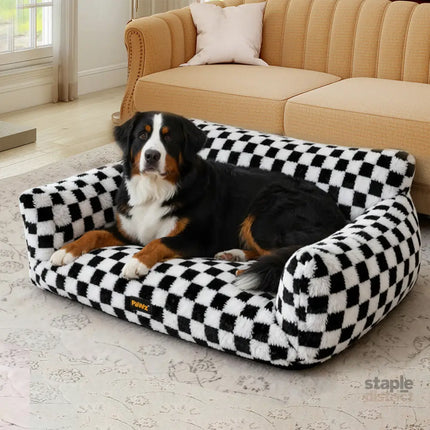 Pawz Pet Bed Plush Checkered Dog Bed Washable Cat Bed-2050056801839353863