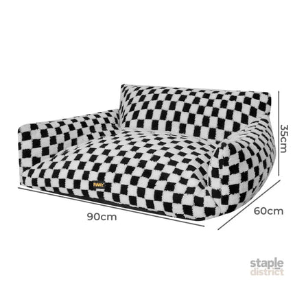 Pawz Pet Bed Plush Checkered Dog Bed Washable Cat Bed-2050056800832720898