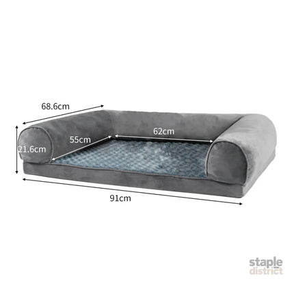 PaWz Pet Bed Sofa Dog Bedding Soft Warm L Grey Large-2029387277637128194