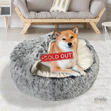 PaWz Pet Dog Calming Bed Warm Soft Plush L Large-2018816754272309255