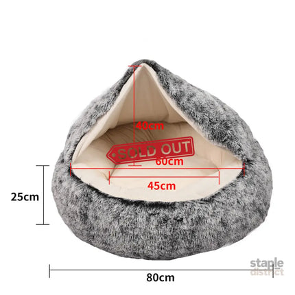 PaWz Pet Dog Calming Bed Warm Soft Plush L Large-2018816754272309250