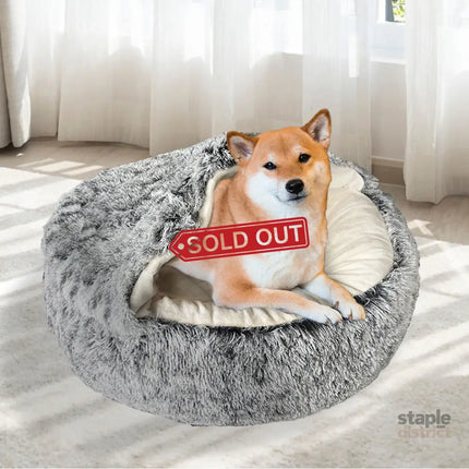PaWz Pet Dog Calming Bed Warm Soft Plush L Large-2018816754272309254