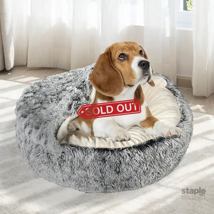PaWz Pet Dog Calming Bed Warm Soft Plush M Medium-2018816726787035142
