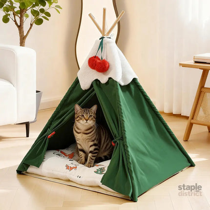 Pawz Pet Tent Dog Cat Tent Bed Washable Indoor Green-2050056804792143878