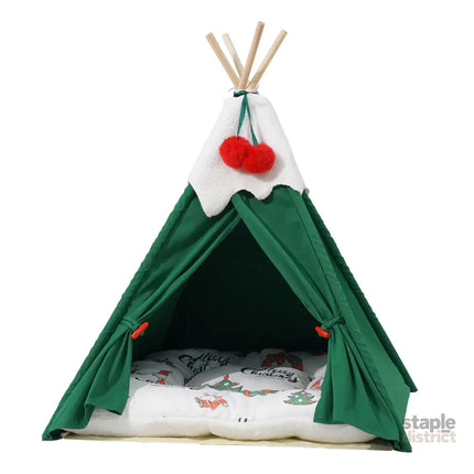 Pawz Pet Tent Dog Cat Tent Bed Washable Indoor Green-2050056804792143873