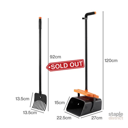 Pawz Pooper Scooper Rake Kit Long Handle Dog Poop Picker Easy Pickup Outdoor-2050059017870512130