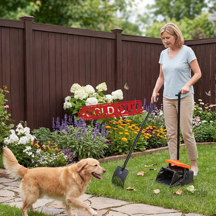 Pawz Pooper Scooper Rake Kit Long Handle Dog Poop Picker Easy Pickup Outdoor-2050059017870512135