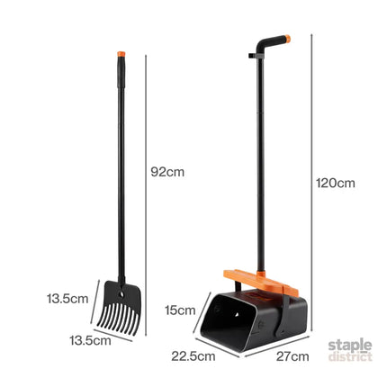 Pawz Pooper Scooper Rake Kit Long Handle Dog Poop Picker Easy Pickup Outdoor-2050059017870512130