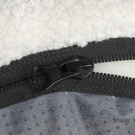 Pawz S Size Orthopedic Dog Bed with Sherpa Plush Removable Cover in White-2018816662094090243